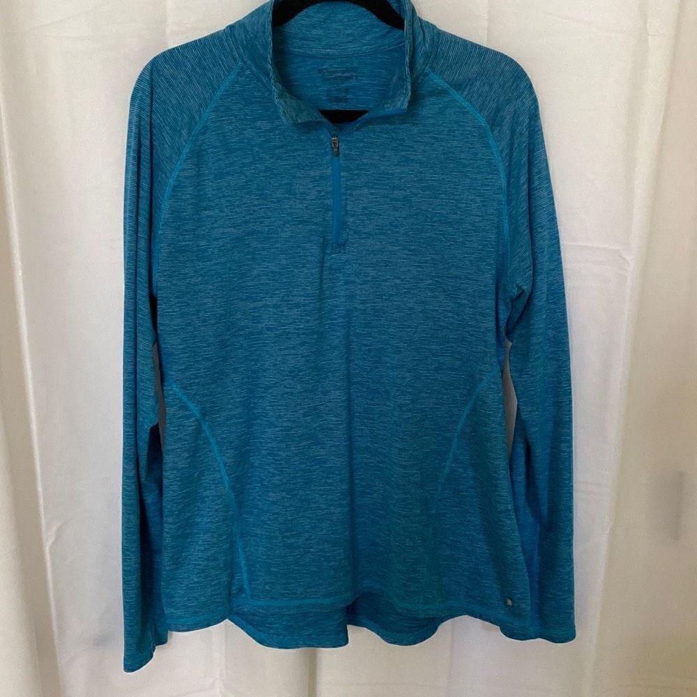 Women’s Champion 3/4 Zip Athletic Pullover, Teal, Size L